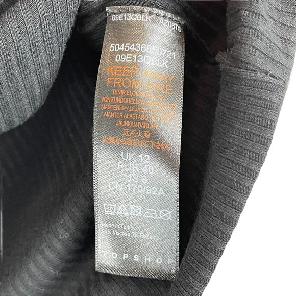 Topshop black ribbed lined cropped strapless bandeau tube top 8 or medium - Picture 7 of 12